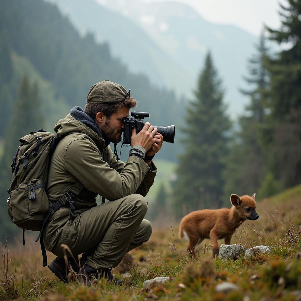 Wildlife conservationist working with local species
