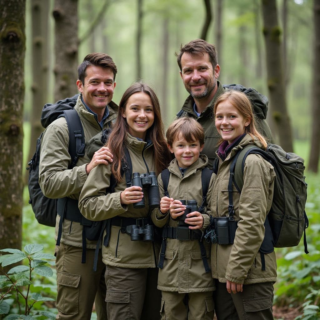 Family participating in nature programs